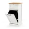 10 Gallon White MDF Laundry Hamper with Tilt-Out Cabinet Drawer and Portable Handle for Bathroom
